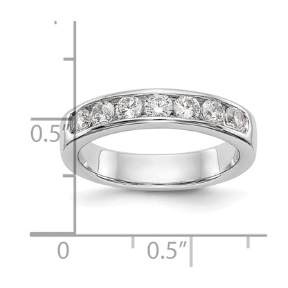 14k White Gold 7-Stone (Holds 7-3.0mm Round) Channel Band Mounting (Closed)