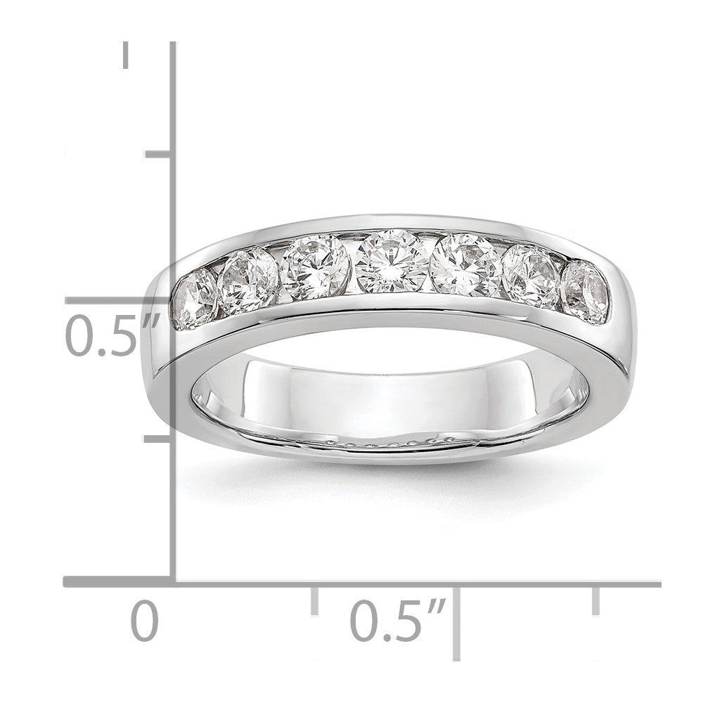 14k White Gold 7-Stone (Holds 7-3.3mm Round) Channel Band Mounting (Closed)