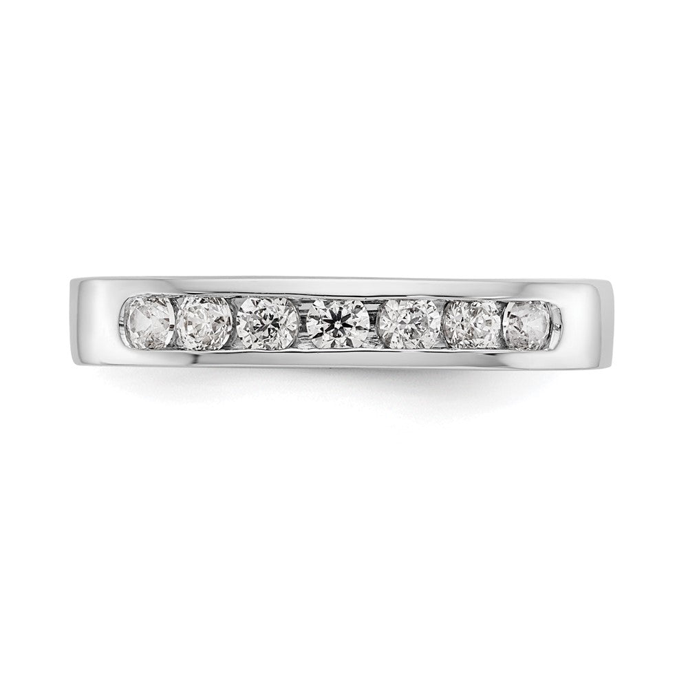 14k White Gold 7-Stone (Holds 7-2.4mm Round) Open Channel Band Mounting