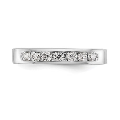 14k White Gold 7-Stone (Holds 7-2.4mm Round) Open Channel Band Mounting