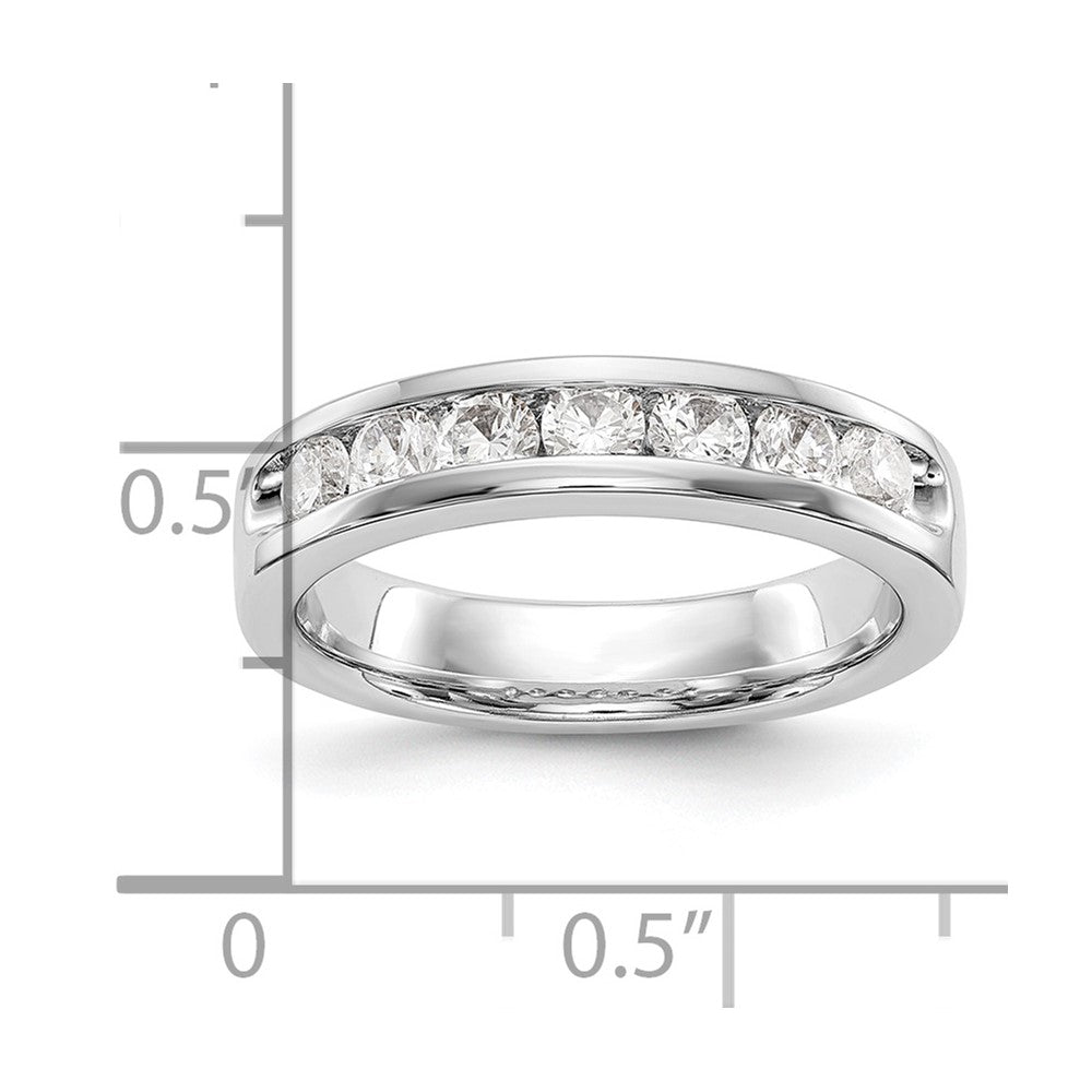 14k White Gold 7-Stone (Holds 7-3.0mm Round) Open Channel Band Mounting