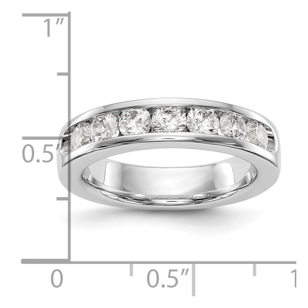 14k White Gold 7-Stone (Holds 7-3.3mm Round) Open Channel Band Mounting