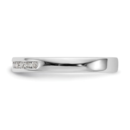 14k White Gold 7-Stone (Holds 7-1.6mm Round) Channel Band Mounting (Closed)