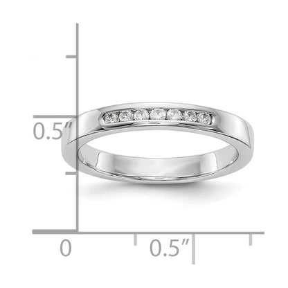 14k White Gold 7-Stone (Holds 7-1.6mm Round) Channel Band Mounting (Closed)