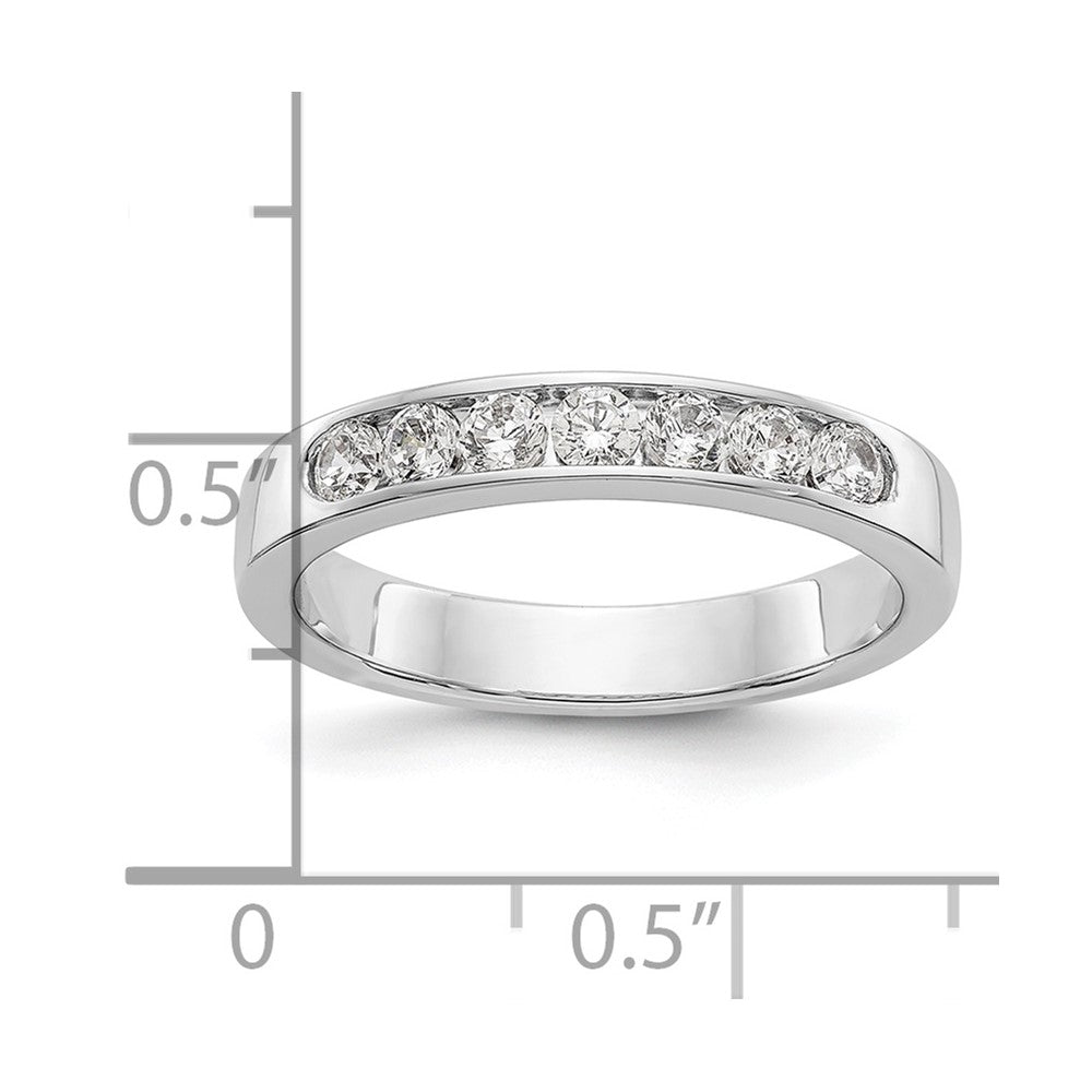 14k White Gold 7-Stone (Holds 7-2.5mm Round) Channel Band Mounting (Closed)