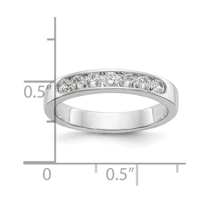 14k White Gold 7-Stone (Holds 7-2.5mm Round) Channel Band Mounting (Closed)