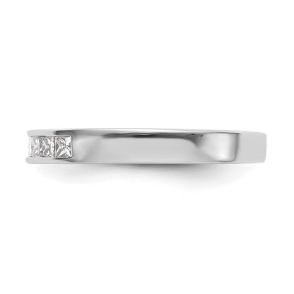 14K White Gold 7-Stone 1/3 carat Princess Diamond Complete Channel Band