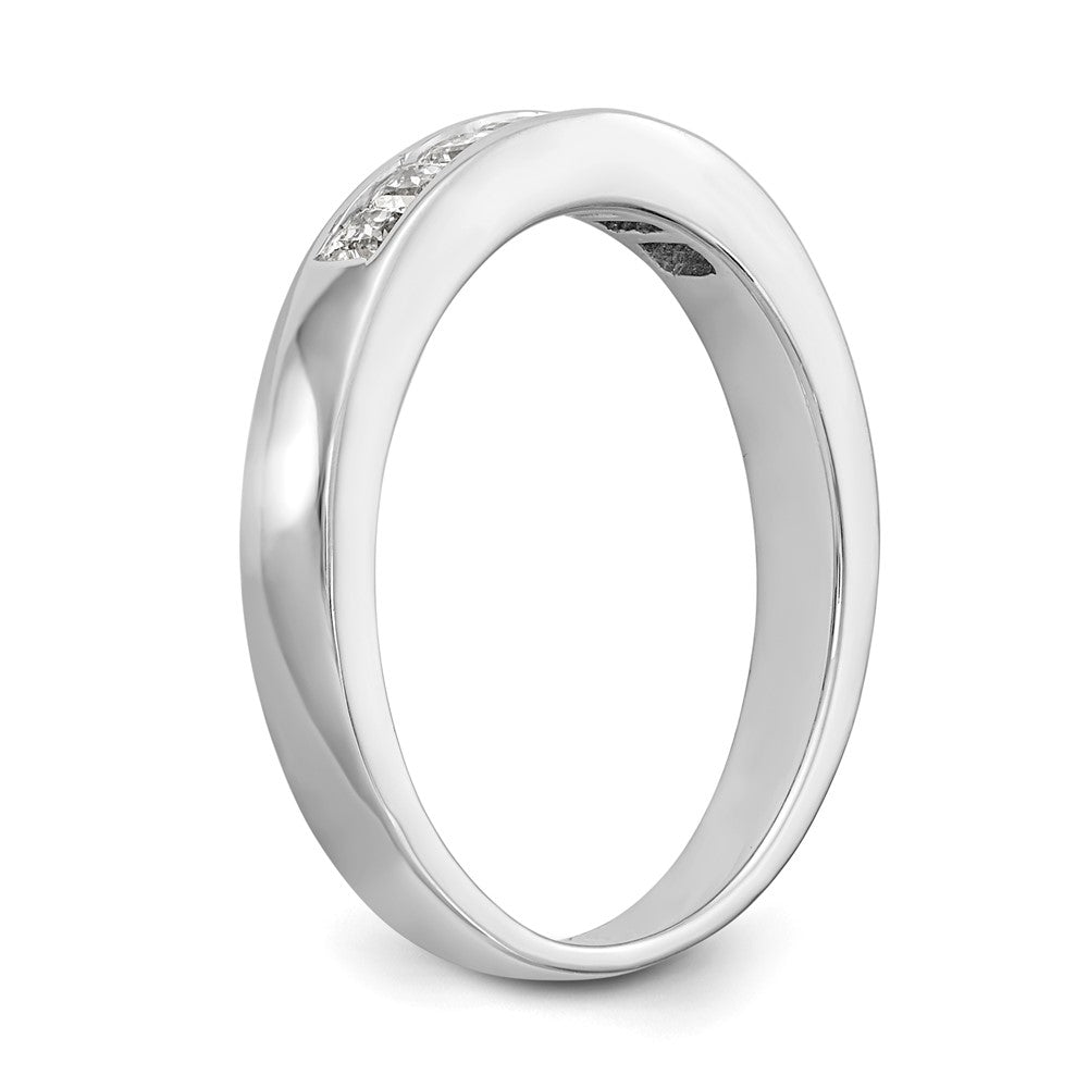 14K White Gold 7-Stone (Holds 3-2.0, 4-1.9mm Princess) Channel Band Mounting