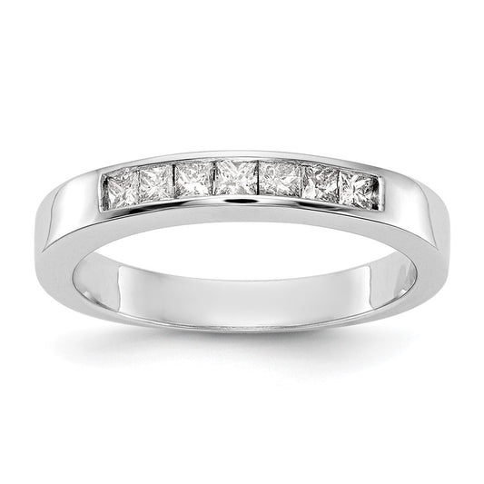 14K White Gold 7-Stone (Holds 3-2.0, 4-1.9mm Princess) Channel Band Mounting