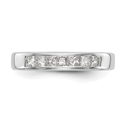 14K White Gold 7-Stone (Holds 7-2.2mm Princess) Channel Band Mounting