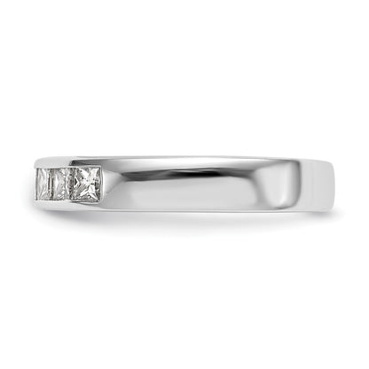 14K White Gold 7-Stone (Holds 3-2.6, 4-2.5mm Princess) Channel Band Mounting
