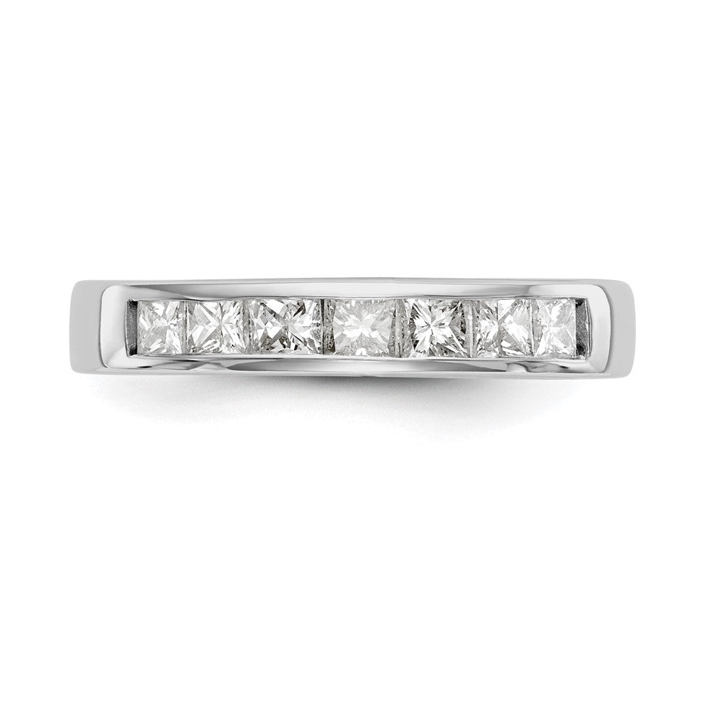 14K White Gold 7-Stone (Holds 3-2.6, 4-2.5mm Princess) Channel Band Mounting