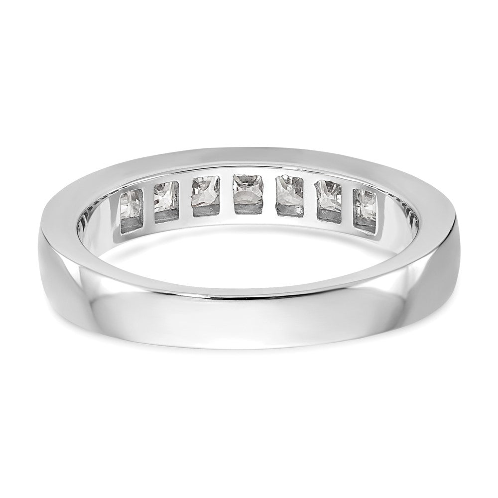 14K White Gold 7-Stone (Holds 3-2.6, 4-2.5mm Princess) Channel Band Mounting