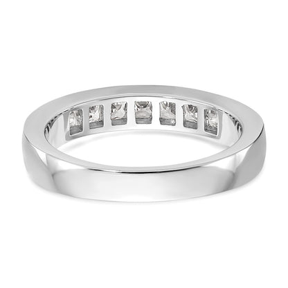 14K White Gold 7-Stone (Holds 3-2.6, 4-2.5mm Princess) Channel Band Mounting