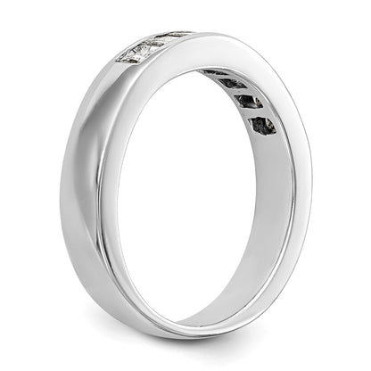 14K White Gold 7-Stone (Holds 3-2.6, 4-2.5mm Princess) Channel Band Mounting