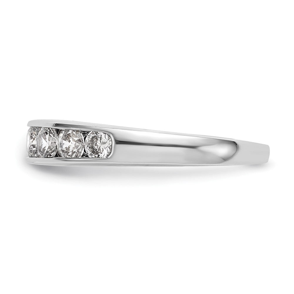 14K White Gold 7-Stone (Holds 1-3.6, 2-3.4, 2-3.2, 2-3.0mm Round) Graduated Channel Band Mounting