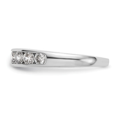14K White Gold 7-Stone (Holds 1-3.6, 2-3.4, 2-3.2, 2-3.0mm Round) Graduated Channel Band Mounting