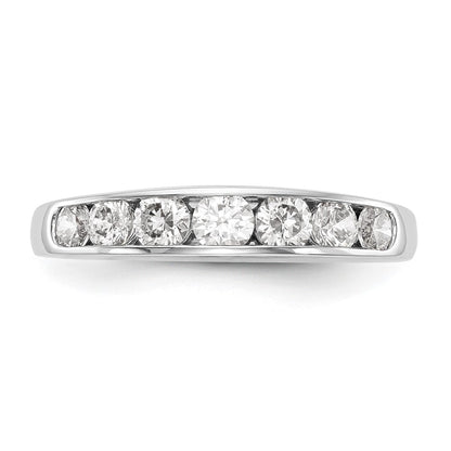 14K White Gold 7-Stone (Holds 1-3.6, 2-3.4, 2-3.2, 2-3.0mm Round) Graduated Channel Band Mounting