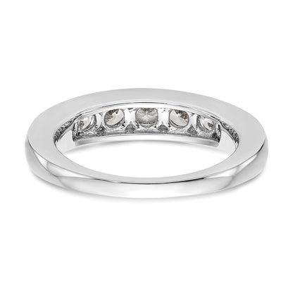 14K White Gold 7-Stone (Holds 1-3.6, 2-3.4, 2-3.2, 2-3.0mm Round) Graduated Channel Band Mounting