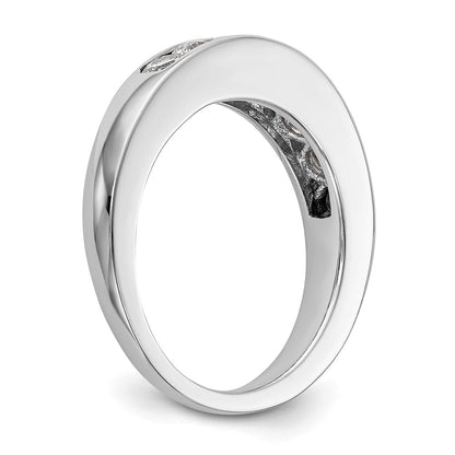 14K White Gold 7-Stone (Holds 1-3.6, 2-3.4, 2-3.2, 2-3.0mm Round) Graduated Channel Band Mounting