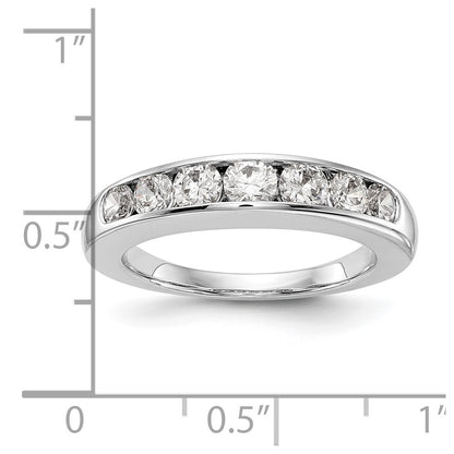 14K White Gold 7-Stone (Holds 1-3.6, 2-3.4, 2-3.2, 2-3.0mm Round) Graduated Channel Band Mounting