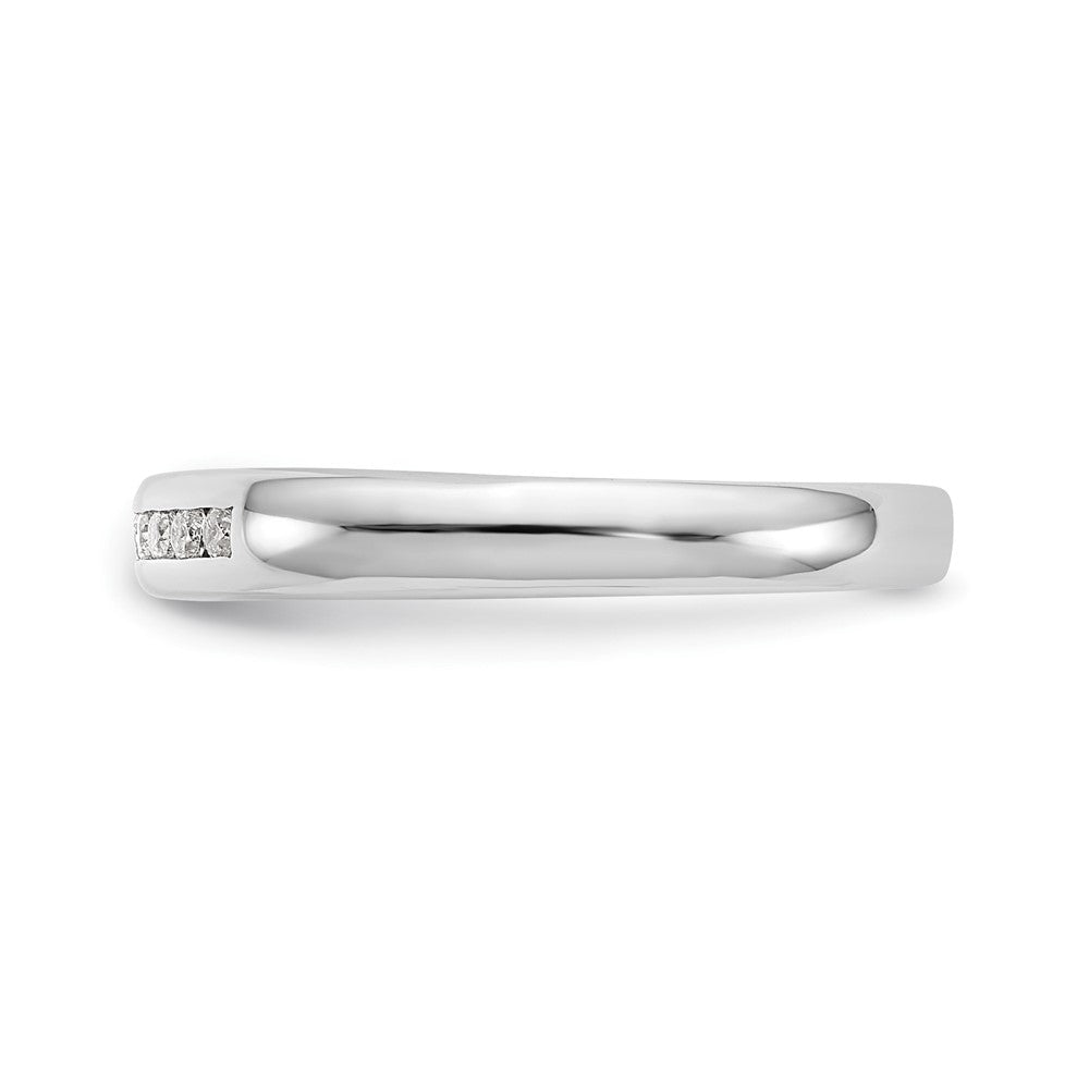 14K White Gold 7-Stone (Holds 7-1.5mm Round) Channel Band Mounting