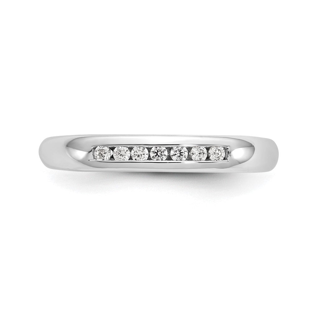 14K White Gold 7-Stone (Holds 7-1.5mm Round) Channel Band Mounting