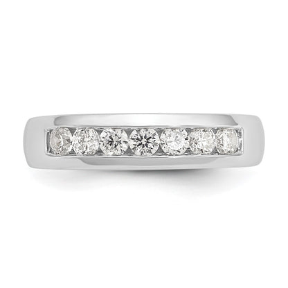 14K White Gold 7-Stone (Holds 7-2.6mm Round) Channel Band Mounting
