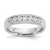 14K White Gold 7-Stone 1/2 carat Round Diamond Complete Channel Band