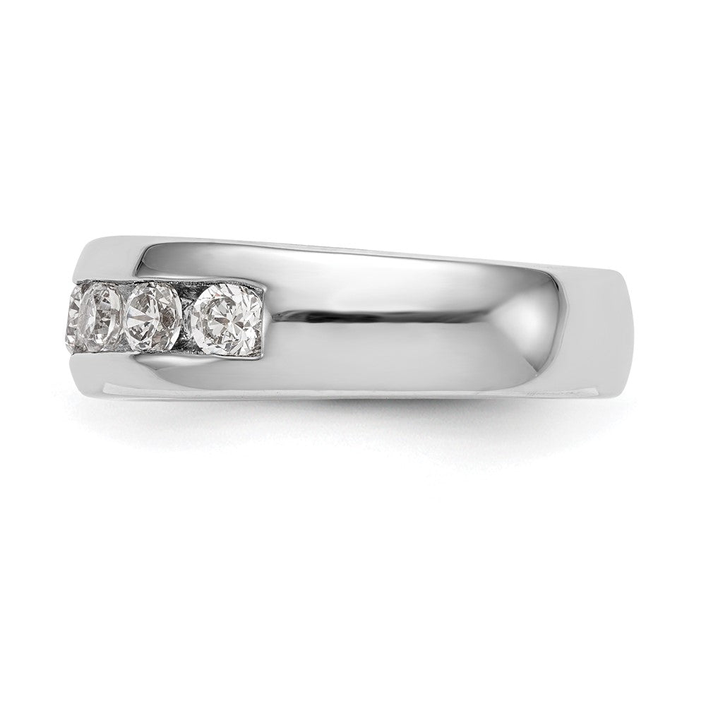 14K White Gold 7-Stone 1.25 carat Round Diamond Complete Channel Band