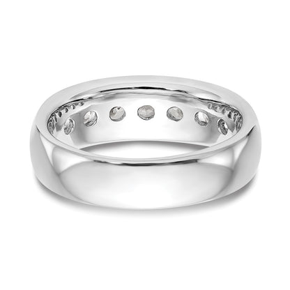 14K White Gold 7-Stone 1.25 carat Round Diamond Complete Channel Band