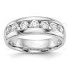 14K White Gold 7-Stone 1.25 carat Round Diamond Complete Channel Band