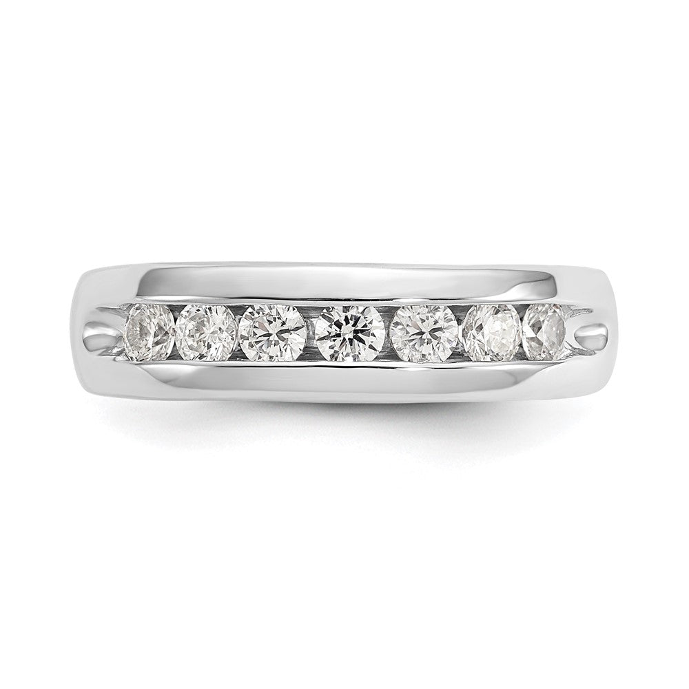 14K White Gold 7-Stone (Holds 7-2.7mm Round) Channel Band Mounting