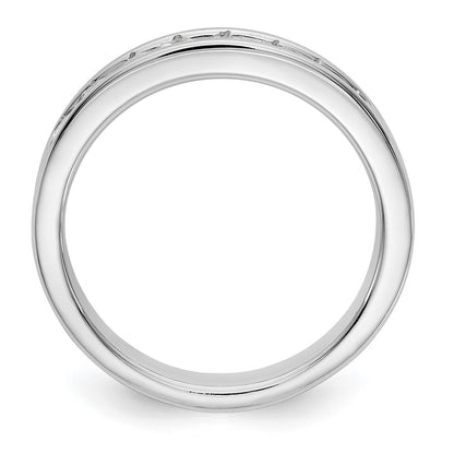 14k White Gold 8-Stone (Holds 8-2.5mm Round) Channel Band Mounting (Closed)