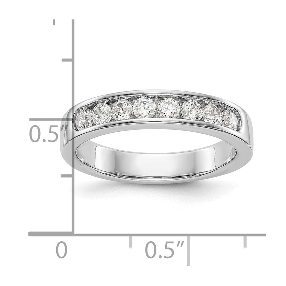 14k White Gold 8-Stone (Holds 8-2.5mm Round) Channel Band Mounting (Closed)
