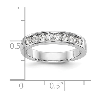 14k White Gold 8-Stone (Holds 8-2.5mm Round) Channel Band Mounting (Closed)