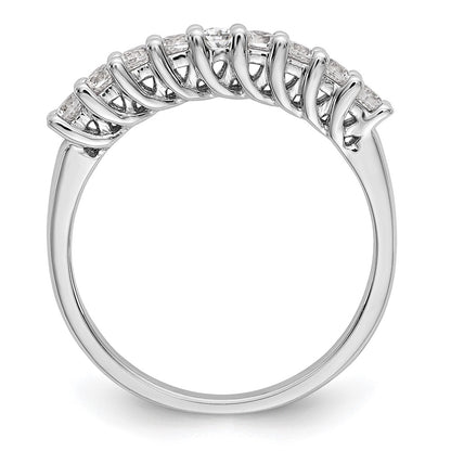 14K White Gold 9-Stone Shared Prong (Holds 9-2.3mm Round) Diamond Band Mounting