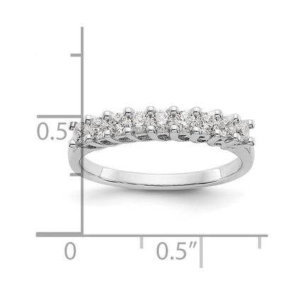 14K White Gold 9-Stone Shared Prong (Holds 9-2.3mm Round) Diamond Band Mounting