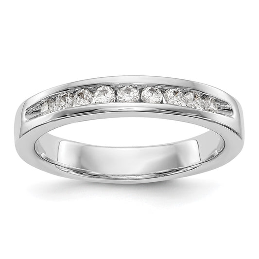 14k White Gold 9-Stone (Holds 9-1.9mm Round) Ladies Channel Band Mounting