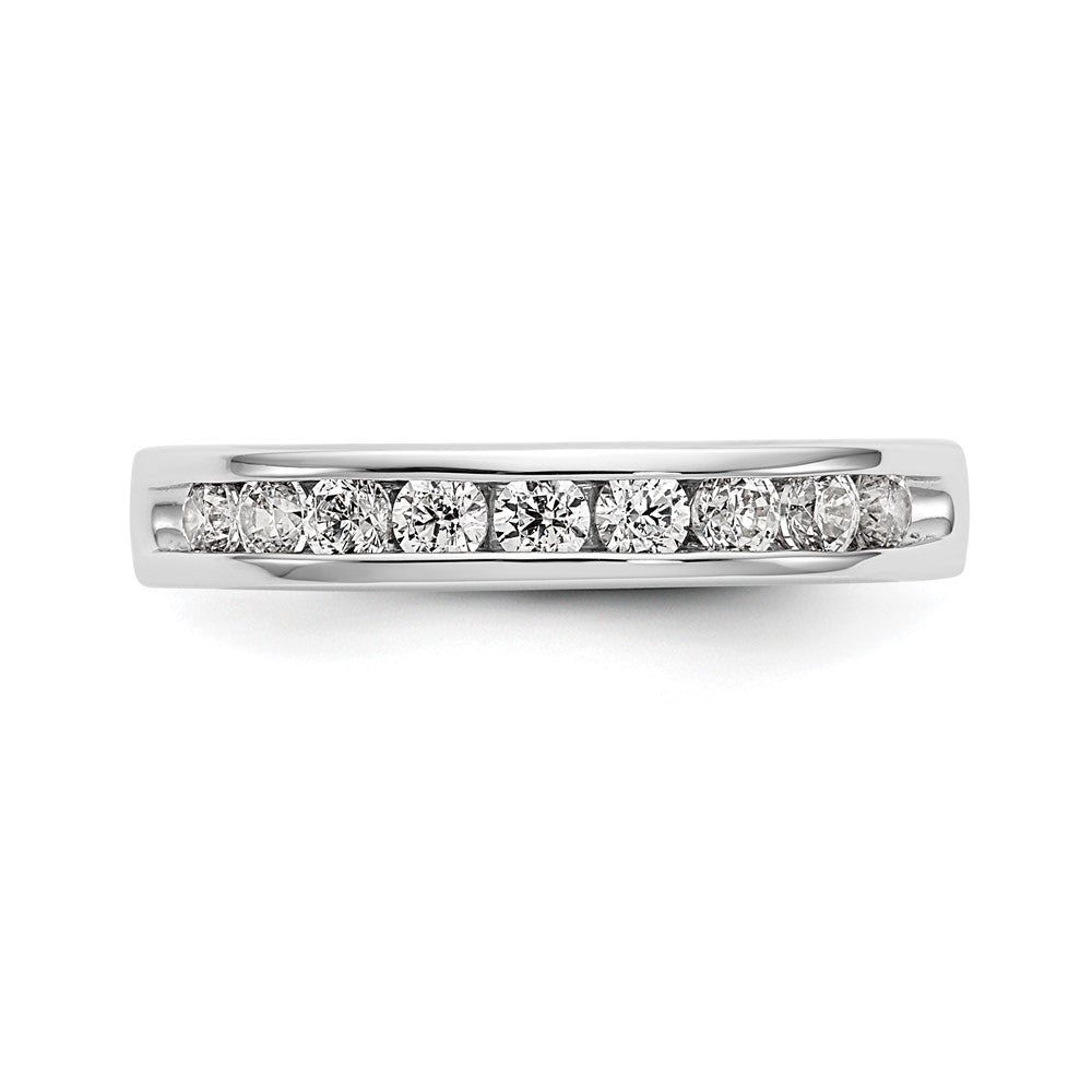 14k White Gold 9-Stone (Holds 9-2.4mm Round) Ladies Channel Band Mounting