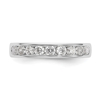 14k White Gold 9-Stone (Holds 9-1.9mm Round) Channel Band Mounting (Closed)