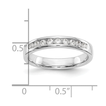 14k White Gold 9-Stone (Holds 9-1.9mm Round) Channel Band Mounting (Closed)