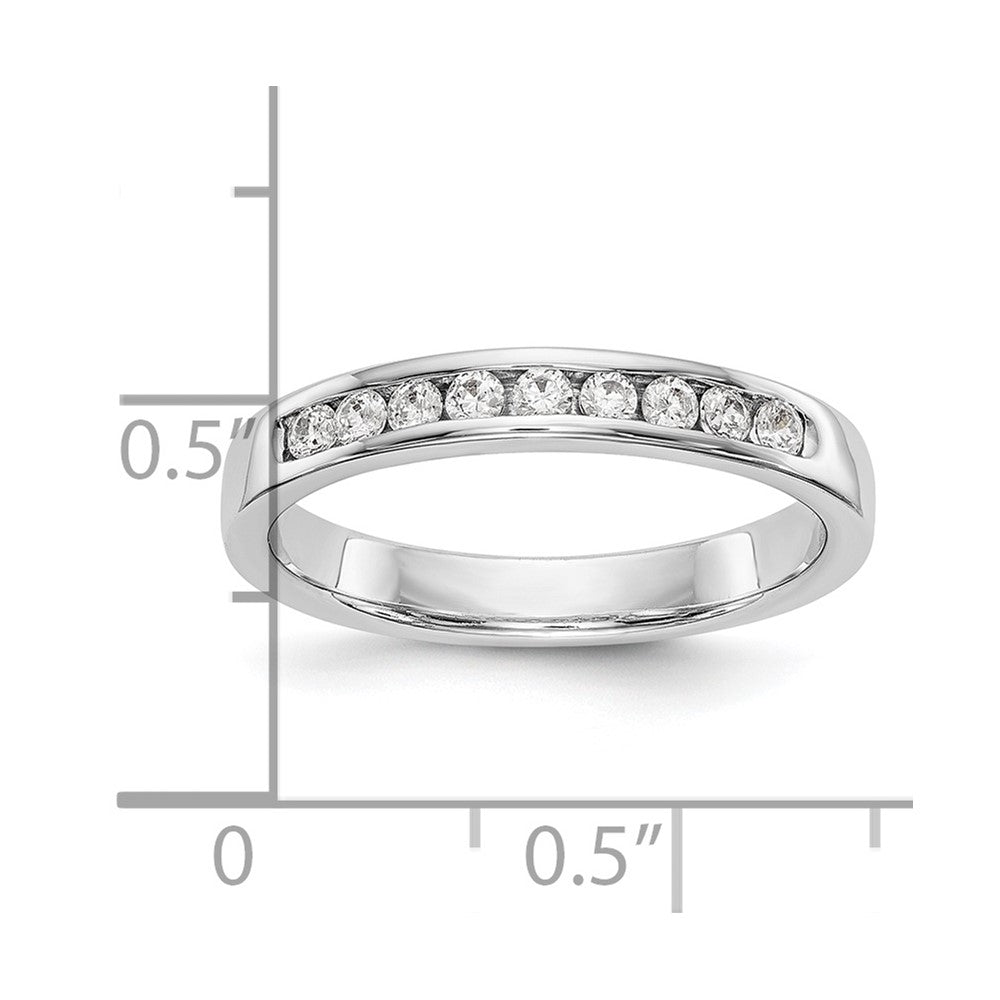 14k White Gold 9-Stone (Holds 9-2.0mm Round) Channel Band Mounting (Closed)