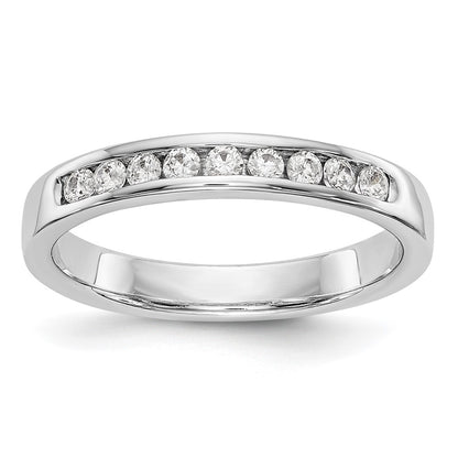 14k White Gold 9-Stone (Holds 9-2.0mm Round) Channel Band Mounting (Closed)
