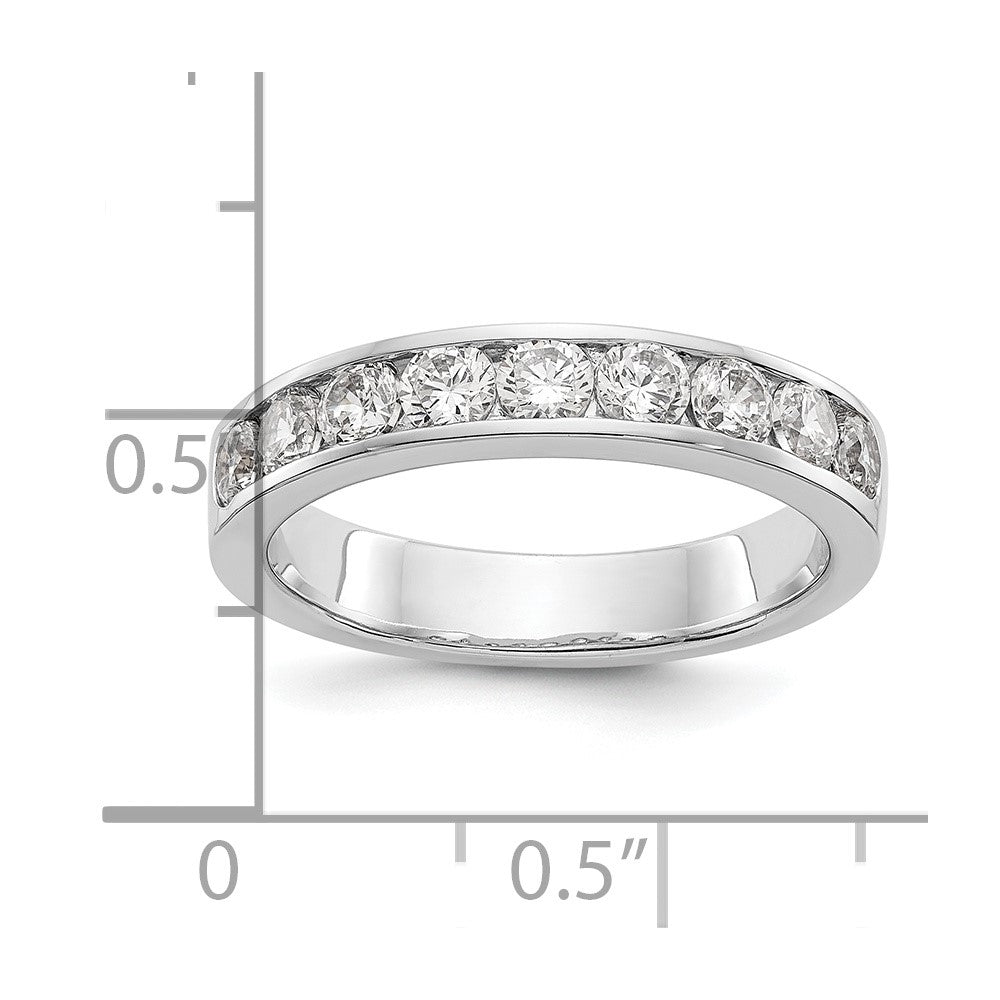 14k White Gold 9-Stone (Holds 9-3.0mm Round) Channel Band Mounting (Closed)