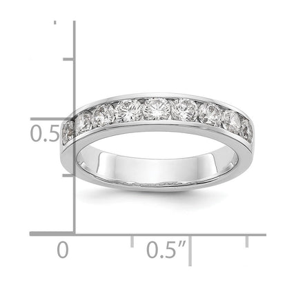 14k White Gold 9-Stone (Holds 9-3.0mm Round) Channel Band Mounting (Closed)