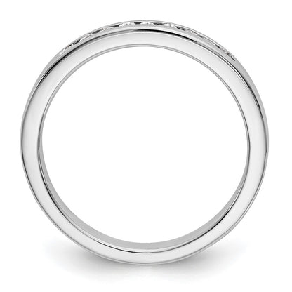 14K White Gold 9-Stone 1/5 carat Round Diamond Complete Channel Band