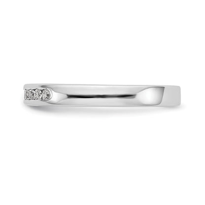 14K White Gold 9-Stone 1/5 carat Round Diamond Complete Channel Band