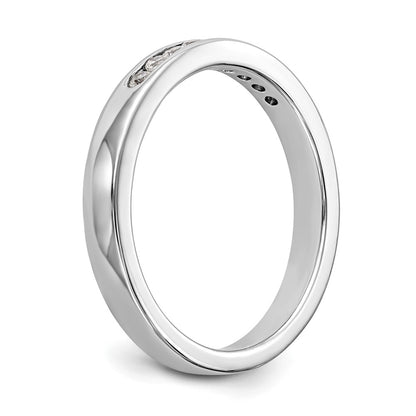 14K White Gold 9-Stone 1/5 carat Round Diamond Complete Channel Band