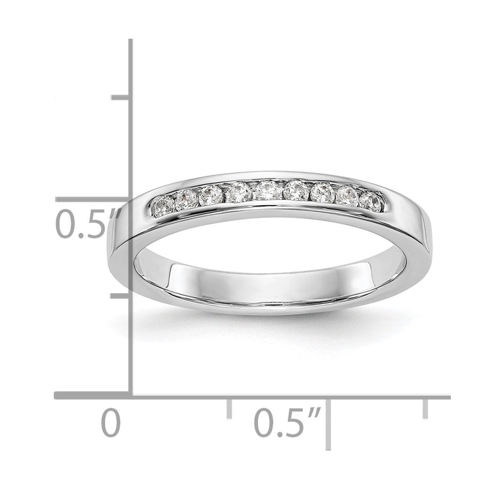 14k White Gold 9-Stone (Holds 9-1.6mm Round) Channel Band Mounting (Closed)